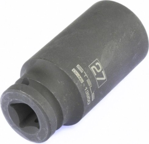 Ударная головка шестигранная с посадкой 1/2" STELS 13950 27 мм глубокая
