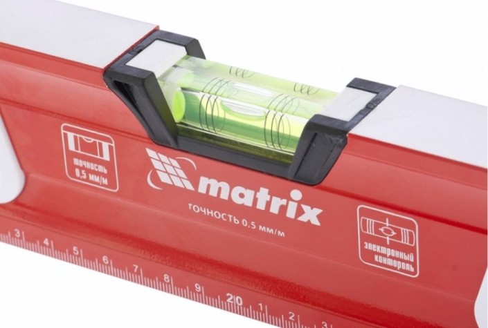 Уровень строительный MATRIX 1000 мм алюминиевый, магнит., фрезеров., 3 глазка [34733]